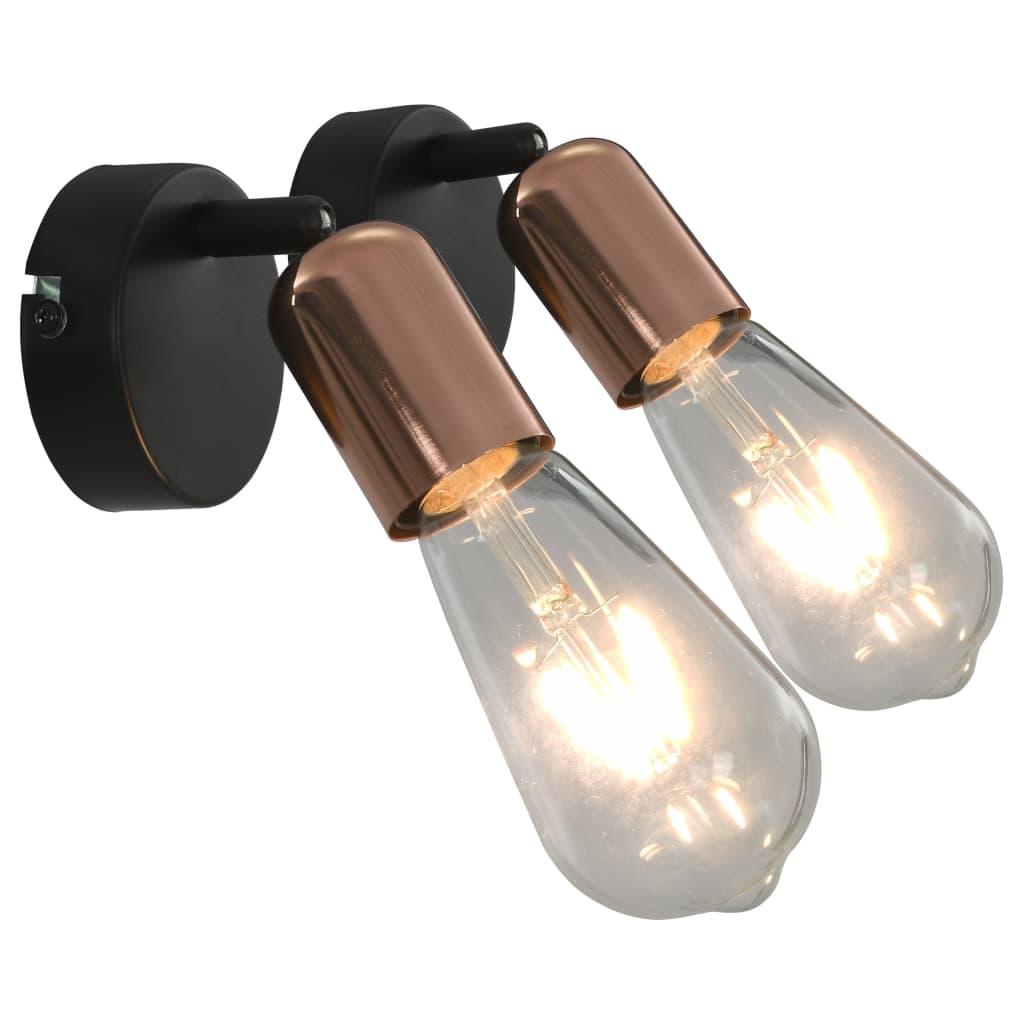 Vidaxl Spotlights 2 St E27 Black and Copper