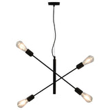 Vidaxl Deckenlampe mit Filamentbirnen 2 W E27 Schwarz