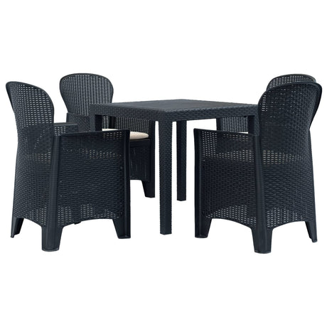 Vidaxl 5-delige tuinset rattan-look kunststof antraciet