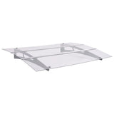 Vidaxl -Tür -Baldachin 120 x 90 cm Polycarbonat Silber und transparent