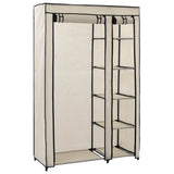 Vidaxl kledingkast opvouwbaar 110x45x175 cm stof crème