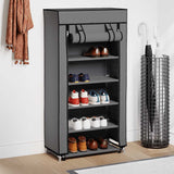 Vidaxl -Schuhschrank mit Abdeckung 58x28x106 cm Stoff grau