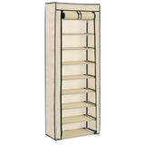 VidaXL shoe cabinet with cover 57x29x162 cm fabric crème