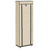 Vidaxl -Schuhschrank mit Abdeckung 57x29x162 cm Stoffcreme