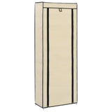 Vidaxl Shoe Cabinet med dækning 57x29x162 cm stof crème