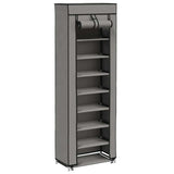 Vidaxl -Schuhschrank mit Abdeckung 57x29x162 cm Stoff grau