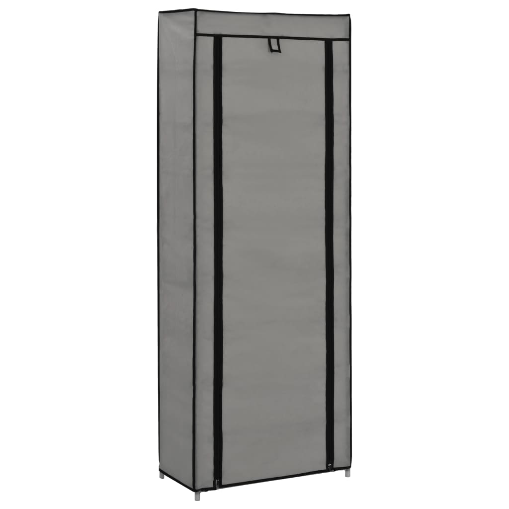 Armoire à chaussures Vidaxl avec couvercle 57x29x162 cm Gray