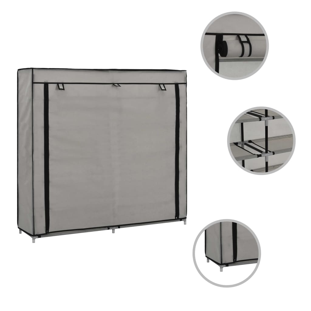 Vidaxl Schong Kabinet mam Cover 115x28x110 cm Stoff Grey