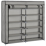 Armoire à chaussures Vidaxl avec couvercle 115x28x110 cm Gris de tissu