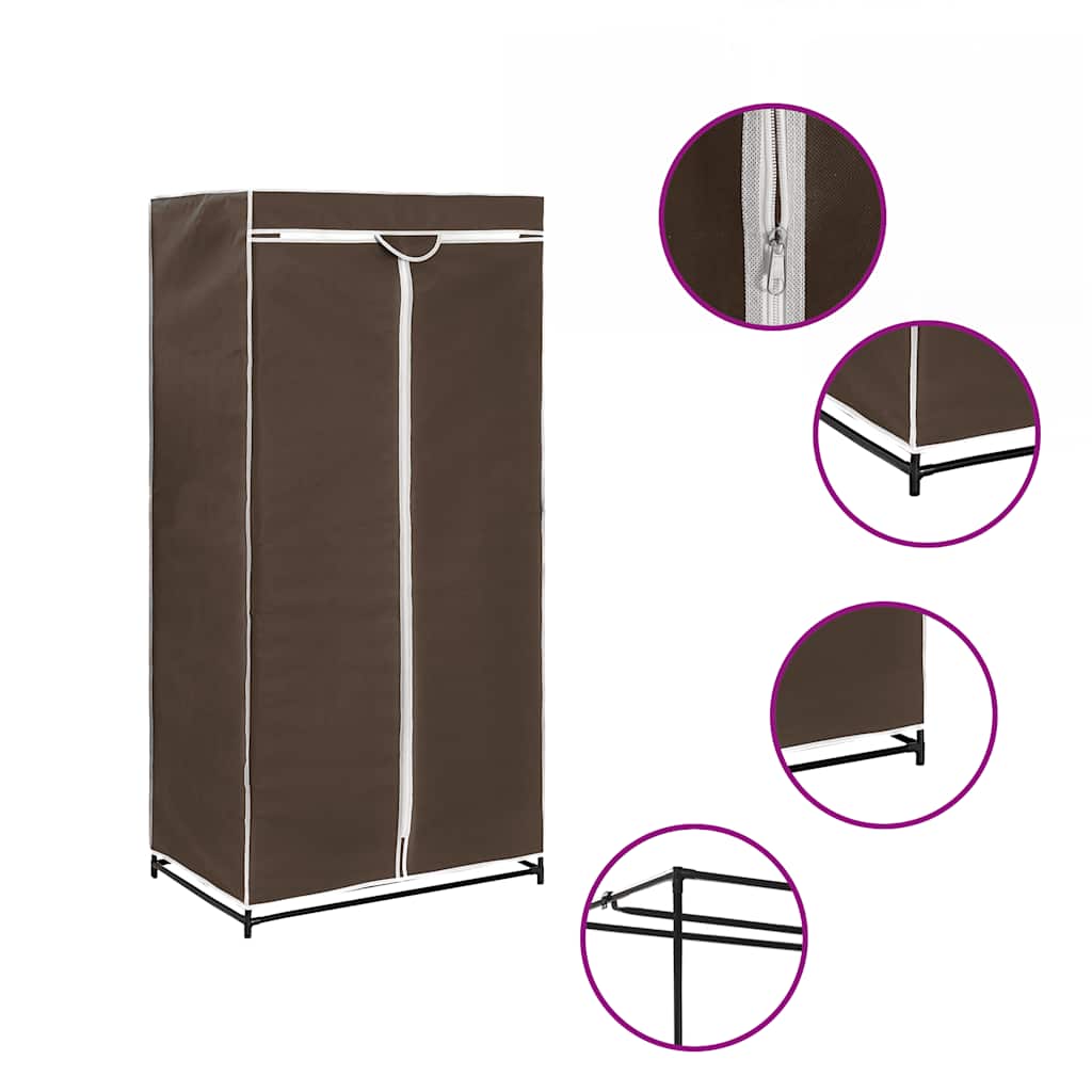 Vidaxl kledingkast 75x50x160 cm bruin