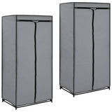 Vidaxl kledingkasten 2 st 75x50x160 cm grijs