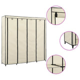 Vidaxl kledingkast met 4 vakken 175x45x170 cm crème
