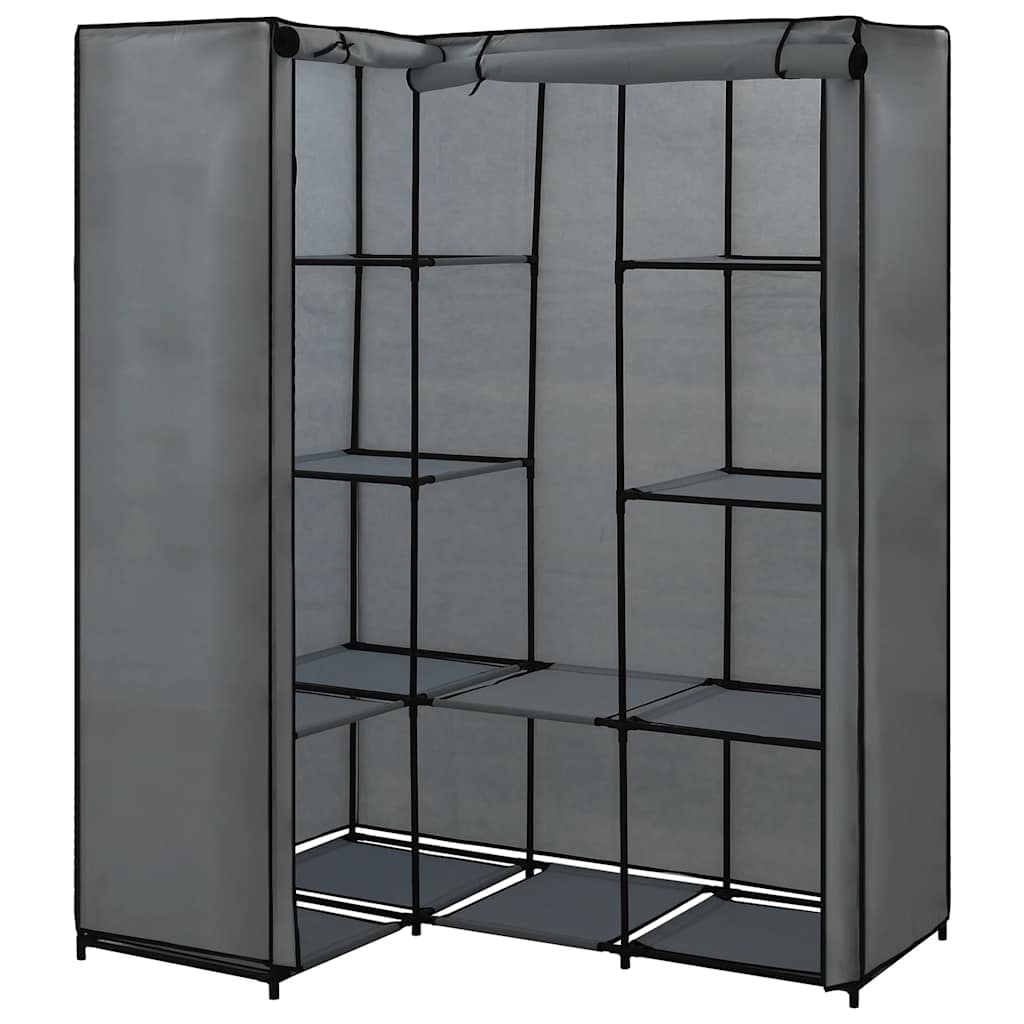 Vidaxl hoekkledingkast 130x87x169 cm grijs