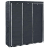 Vidaxl kledingkast met vakken en stangen 150x45x175 cm stof zwart