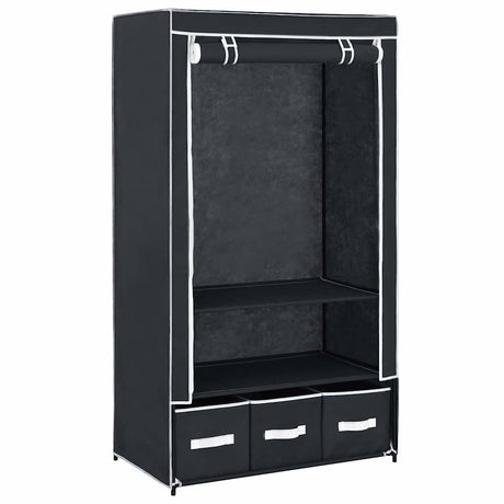 Vidaxl kledingkast 87x49x159 cm stof zwart