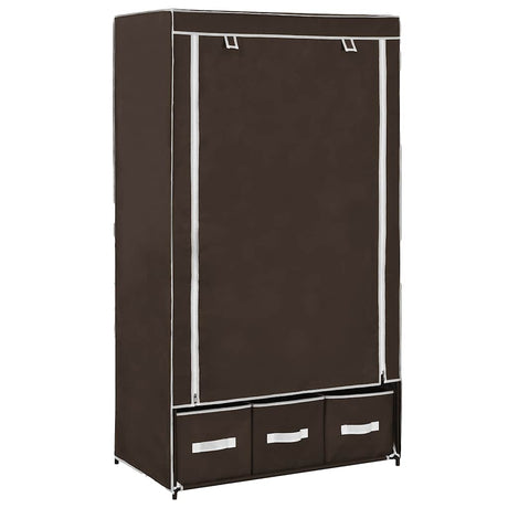 Vidaxl kledingkast 87x49x159 cm stof bruin