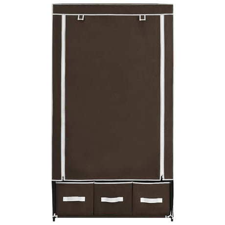 Vidaxl kledingkast 87x49x159 cm stof bruin