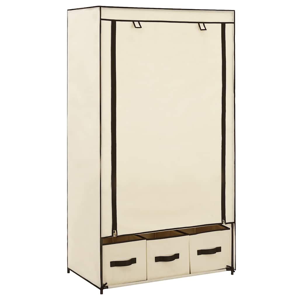 Vidaxl kledingkast 87x49x159 cm stof crème