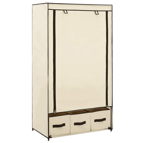 Vidaxl kledingkast 87x49x159 cm stof crème