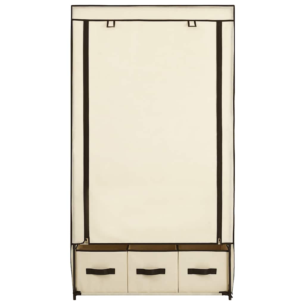 Vidaxl kledingkast 87x49x159 cm stof crème