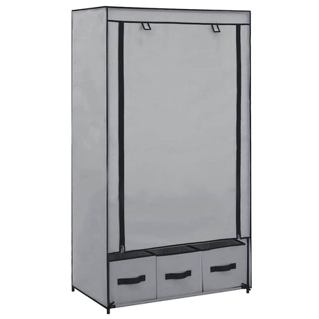 Vidaxl kledingkast 87x49x159 cm stof grijs