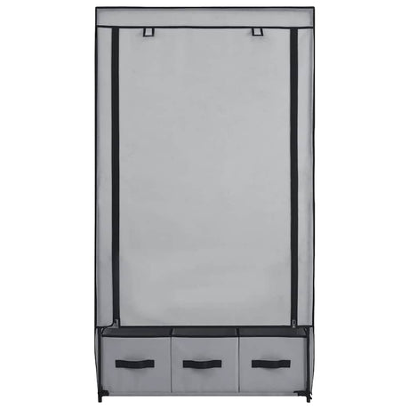 Vidaxl kledingkast 87x49x159 cm stof grijs
