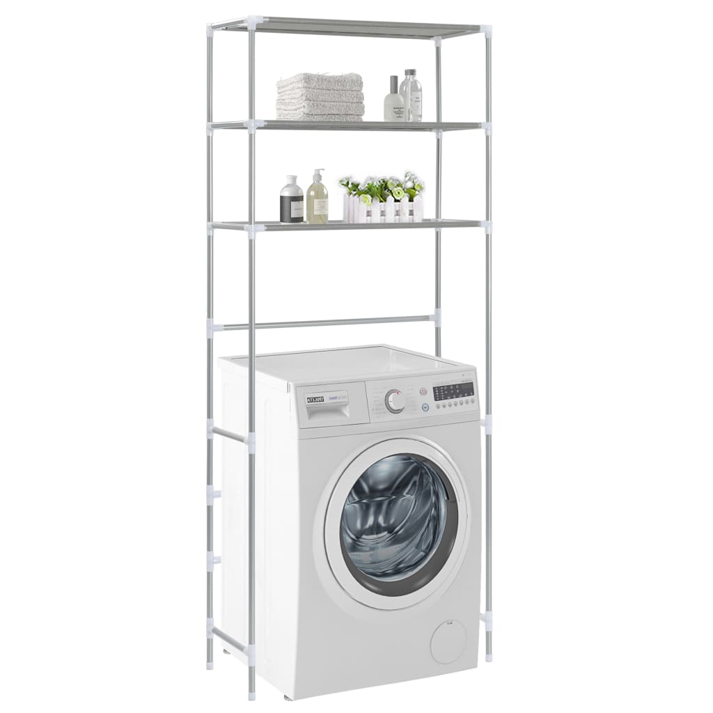 Vidaxl Storage Rack til Boven Washing Machine 3-lag 69x28x169 cm sølv