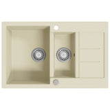 Vidaxl Sink Double Bins Granit Beige