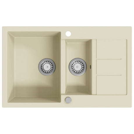 Vidaxl Sink Double Bins Granit Beige