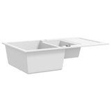 Vidaxl Sink Double Bins Granit weiß