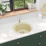 Vidaxl Sink Single Container Around Granite Beige