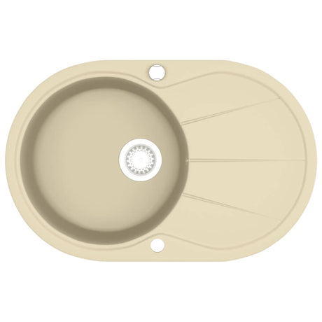 VIDAXL SINACK Einer Schüssel ovaler Granit Beige