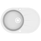 Vidaxl Sink Single Bowl Oval Granite White