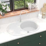 Vidaxl sink single bowl of oval granite white