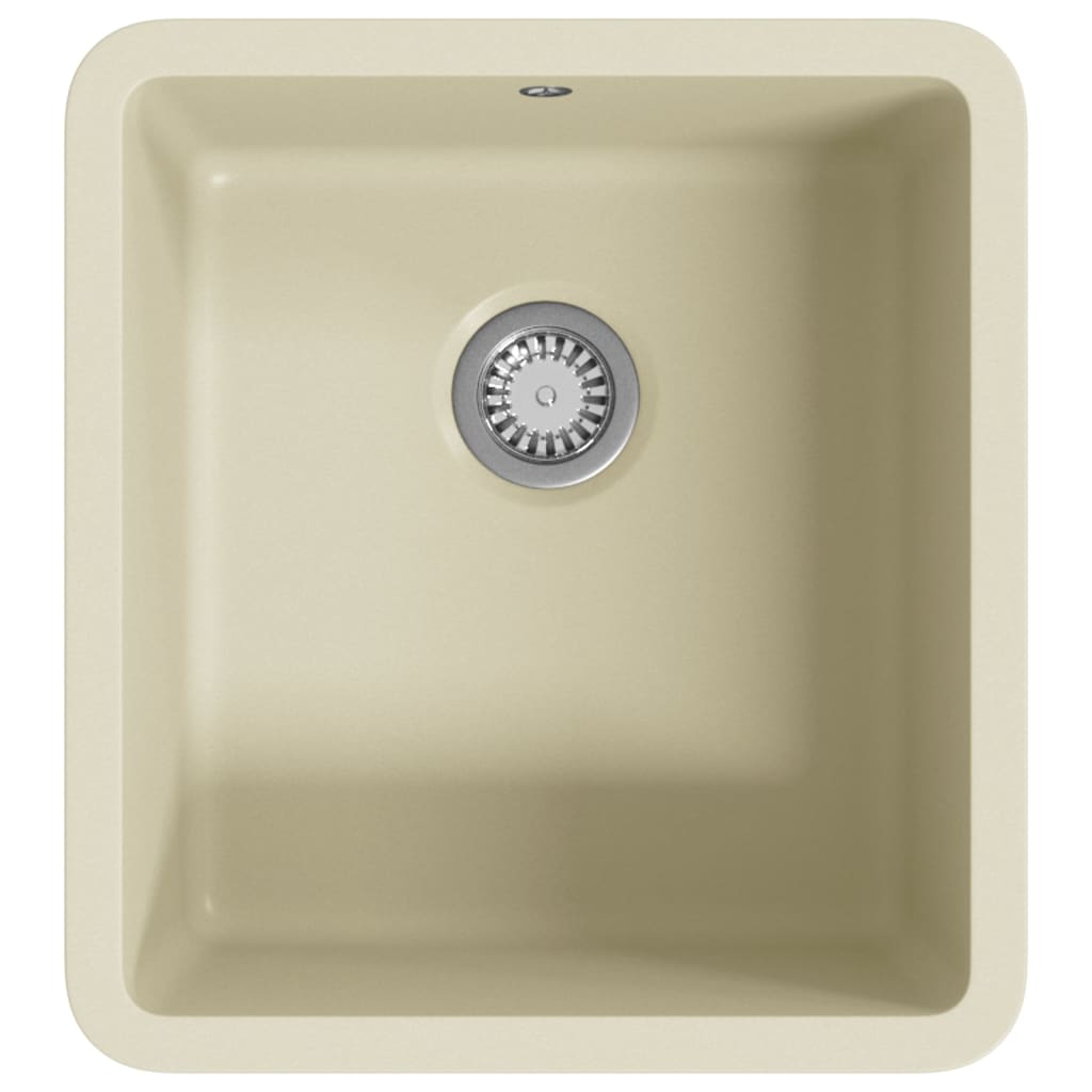 Vidaxl lavabo bol simple de beige de granit