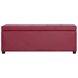 Vidaxl bankje met opbergvak 116 cm kunstleer wijnrood