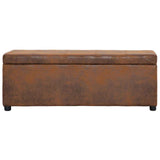 Vidaxl bankje met opbergvak 116 cm kunstsuède bruin