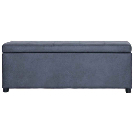 Vidaxl bankje met opbergvak 116 cm kunstsuède grijs