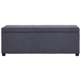 Vidaxl bankje met opbergvak 116 cm polyester donkergrijs