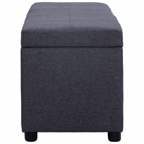 Vidaxl bankje met opbergvak 116 cm polyester donkergrijs