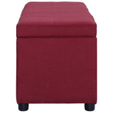 Vidaxl bankje met opbergvak 116 cm polyester wijnrood