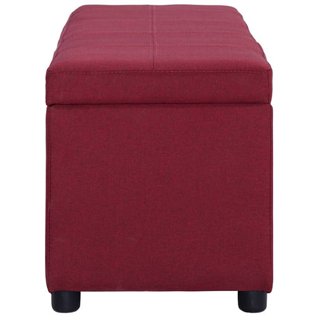 Vidaxl bankje met opbergvak 116 cm polyester wijnrood