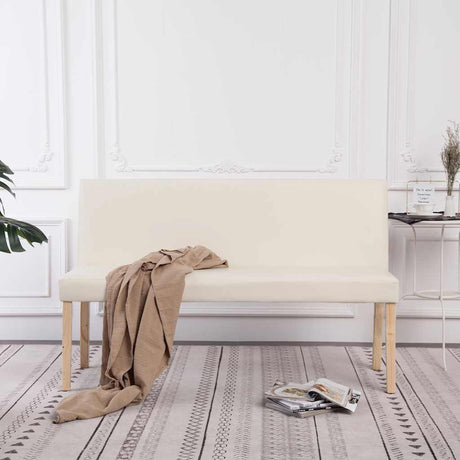 Vidaxl bankje 139,5 cm kunstleer crème