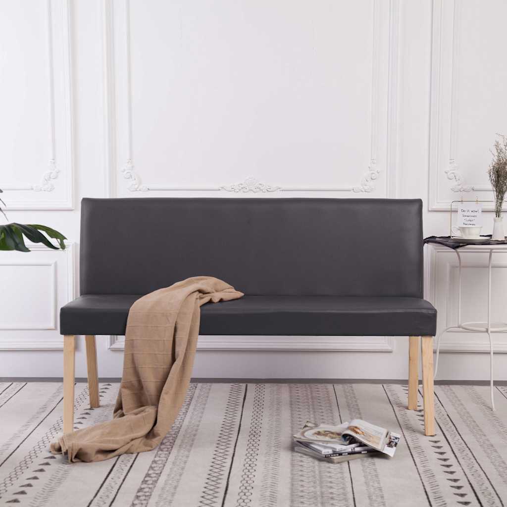 Vidaxl bankje 139,5 cm kunstleer grijs