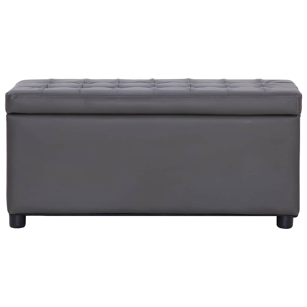 Vidaxl opberghocker 87,5 cm kunstleer grijs