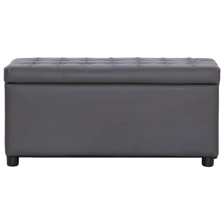 Vidaxl opberghocker 87,5 cm kunstleer grijs