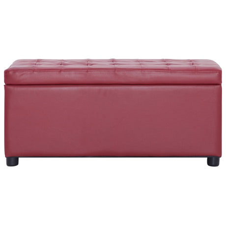 Vidaxl opberghocker 87,5 cm kunstleer wijnrood