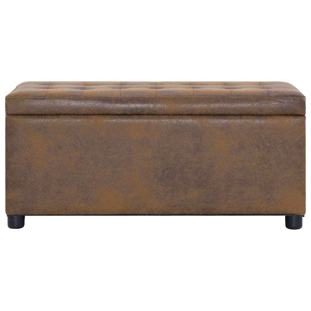 Vidaxl opberghocker 87,5 cm kunstsuède bruin