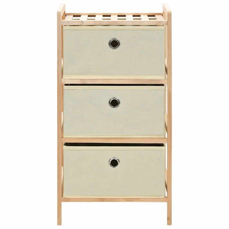 Vidaxl opbergrekken met 3 stoffen manden 2 st cederhout beige