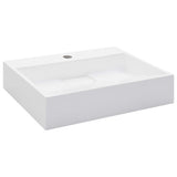 Vidaxl Waschlbe 50x38x13 cm Mineralguss Marmorguss Weiß